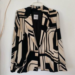 Weill Black and Cream Geometric Women's Blazer